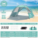 CAMEL CROWN Beach Tent UPF 50+ Sun Shelter for 2/3/5/6 Person, Lightweight Portable Sun Shade with Sand Anchor, Family Beach Day & Outdoor Adventures by TinyTreasures Baby Boutique