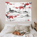 Cherry Blossoms Tapestry, Japanese Fuji Mountain Wall Tapestry, Nature Landscape Wall Art for Bedroom & Living Room Decor, 40"x30" by CozyNest Decor