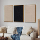 Tinonedraw Mid Century Modern Framed Canvas Wall Art Set of 3, Neutral Abstract Art Prints, Black and Brown Geometric Minimalist Wall Decor for Living Room Bedroom Office Dining Room 16"x24"x3 by CozyNest Decor