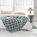 LOMAO Throw Blankets Flannel Blanket with Checkerboard Grid Pattern Soft Throw Blanket for Couch, Bed, Sofa Luxurious Warm and Cozy for All Seasons (Green, 60"x80") by CozyNest Decor