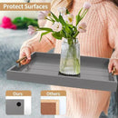 Coffee Table Tray - Large Ottoman Trays for Living Rooms - Wood Serving Tray with Handles(2 Sets) - Wooden Tray for Coffee Table, 4 Round Coasters Included, Gray by CozyNest Decor