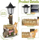 Solar Bunny Garden Stalue Outdoor, Rabbits Figurine Flowerpot Decolwith Solar Lantem for Yard Art Lawn Ornaments Porch Patio Balcony - Gardening Gifts for Women Mom by GreenHaven Gardens