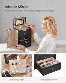 SONGMICS 6 Tier Jewelry Box, Jewelry Storage Organizer with 5 Drawers, Large Storage Capacity, with Mirror, Lockable, Jewelry Case, Gift for Loved Ones, For Watches, Black UJBC152B01 by TinyTreasures Baby Boutique
