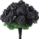 Hananona 6 Bundles Artificial Geranium Flowers for Outdoors Black Silk Geranium Flowers Outdoor UV Resistant Plants Faux Black Flower for Home Kitchen Halloween Table Centerpieces Decor (6, Black) by CozyNest Decor