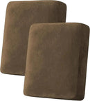 H.VERSAILTEX Velvet Stretch Couch Cushion Cover Plush Cushion Slipcover for Chair Loveseat Sofa Cushion Furniture Protector Seat Cushion Sofa Cover (2 Piece Medium Sofa Cushion Covers, Bronze Brown) by CozyNest Decor