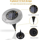 Solar Garden Lights Outdoor, 12 Packs Bright Solar Powered Ground Lights with Updated 12 LEDs, Waterproof Disk Warm Flat Lights for Garden Patio Yard Deck Lawn Walkway Landscape Decor by GreenHaven Gardens