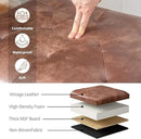 Joveco Leather Storage Ottoman, 24" Rectangle Tufted Square Upholstered Bench, Foot Rest Stool with Wood Legs, Footstool for Living Room Bedroom, Coffee by CozyNest Decor
