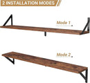 Heimlove Floating Shelves for Wall, 36 Inch Long Wood Floating Bookshelf Set of 3, Wall Mounted Hanging Shelf for Bathroom Bedroom Kitchen, Rustic Brown by CozyNest Decor