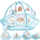 Baby Gym Play Mat, 8-in-1 Tummy Time Mat & Ball Pit with 6 Toys, Washable Baby Activity Mat for Visual, Hearing, Sensory, Motor Development, Baby Gift for Newborn Infant 0-3-6-9-12 Months (Blue) by TinyTreasures Baby Boutique