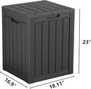 28 Gallon Double-Wall Resin Deck Box - Lockable Waterproof Outdoor Storage Box, 151lbs Capacity & Doubles as Seating for Patio Furniture - Garden Tools, Pool Accessories (Black) by CozyNest Decor