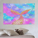 HZOHNAGO Mermaid Scales Tapestry Colorful Shiny Scales Mermaid Tail Pattern Printed Wall Tapestry Wall Hanging for Bedroom Living Room Dorm 90" W x 60" H by CozyNest Decor