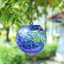 VCUTEKA Solar Hanging Lanterns Outdoor Decoration, Glass Solar Lights with Hook Up, Solar Garden Gazing Ball Light for Yard, Tree and Patio Decor, Blue by GreenHaven Gardens