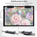 YINGWOND A2 Light Pad for Diamond Painting with Fixed Charging Cord, 3 Levels of Brightness, Big Paper Clamps and 12V Adapter, Uniformly Illuminated Light Board for Tracing Drawing and Weeding Vinyl by TinyTreasures Baby Boutique