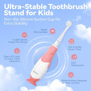 Toddler Electric Toothbrush, Soft Bristles, Colorful LED Light for Easy Checkups, Makes Brushing Fun, 2-Minute Timer for Proper Brushing, Cute Design, IPX7 Waterproof, Includes AAA Battery (Pink) by TinyTreasures Baby Boutique