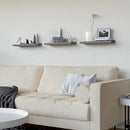 RICHER HOUSE 3 Set Floating Shelves for Wall, Black Wall Mounted Shelves with Lip for Storage, Display Picture Ledge Shelf for Bedroom Bathroom Kitchen Living Room Decor, Modern Grey by CozyNest Decor