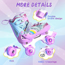 Rainbow Toddler Roller Skates - Size 4 Adjustable | Light Up Quad Skates for Girls & Boys Beginners Aged 3-12 by TinyTreasures Baby Boutique