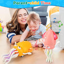 USB Rechargeable Dancing Octopus Baby Toy - Electric Crawling & Tummy Time Toy, Magical Musical Squid, Birthday for Kids Ages 1 2 3 4 5 6, Boys & Girls (Yellow) by TinyTreasures Baby Boutique