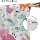 Cartoon Dinosaur Curtains for Kids Boys Girls Home Decor Childish Cute Dino Animals Print Pattern Rod Pocket Blackout Window Drapes for Nursery Baby Bedroom Playroom W36xL63in 2 Panels by TinyTreasures Baby Boutique