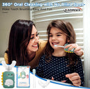 Kids U Shaped Electric Toothbrush for Age 2-12, Rechargeable Toddler Toothbrush with Smart Timer & 3 Clean Modes, Dinosaur Design, IPX7 Waterproof, 3 Brush Heads & 360°Cleaning by TinyTreasures Baby Boutique