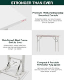 Frylr Small Folding Computer Desk – Portable 35.8 Inch Foldable Laptop Table, Collapsible and Compact for Easy Storage and Fast Setup, Lightweight for Small Spaces, Craft and Study Use, White Ash by CozyNest Decor