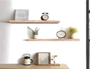 Wood Floating Shelves for Wall Decor, Rustic Wall Shelves for Bedroom Bathroom Kitchen Living Room, Set of 4 Light Walnut 24 Inch by CozyNest Decor