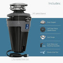 Moen Chef Series 1 HP Continuous Feed Lighted Garbage Disposal with Sound Reduction for Under Sink, Power Cord Included, EXL100C by CozyNest Decor
