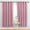 NICETOWN Blackout Curtains Panels for Bedroom - 3 Pass Microfiber Noise Reducing Thermal Insulated Solid Ring Top Blackout Window Drapes (2 Panels, 66 x 72 Inch, Crystal Pink) by TinyTreasures Baby Boutique
