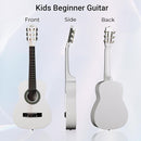 ADM Beginner Acoustic Classical Guitar Nylon Strings Wooden Guitar Bundle Kit for Kid Boy Girl Student Youth Guitarra Online Lessons with Gig Bag, Strap, Tuner, Picks (30 Inch, White) by TinyTreasures Baby Boutique