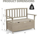 AVAWING Outdoor Storage Bench, Wooden Garden Bench Weatherproof, Patio Benches for Outside, 2-Seat Front Porch Bench, Park Bench for Deck, Lawn, Backyard (Light Gray) by CozyNest Decor