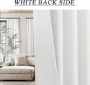 White Black Out Curtains 54 Inch Long 2 Panel Elegant Short Summer Curtains for Living Room Thermal Insulated Cotton Linen Blackout Drapes for 52-56 Inch Bay Window Country Chic Back Tab 52x54 Length by CozyNest Decor