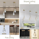 Brass Raindrop Pendant Lights Kitchen Island 2-Light, Cluster Gold Pendant Light Fixture for Bedroom, Dimmable Dining Room Light Fixture Hanging Pendant Lighting Ceiling Chandelier for Foyer by CozyNest Decor