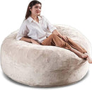 4FT Large Bean Bag Chairs,Big Adult Size Memory Foam Beanbags with Filler Included,Machine Washable corduroy cover,Ultra Soft Plush Gaming Bing Bag Puff Chair for Dorm, Living Room & Bedroom (Apricot) by CozyNest Decor