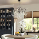 Modern Black Crystal Tree Branch Chandelier, 10-Light 30" Black K9 Crystal Chandeliers for Dining Room, Round Chandelier for Living Room,High Ceiling,Kitchen Island,Foyer,Staircase by CozyNest Decor