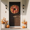 26" Fall Wreath for Front Door - Large Artificial Maple Leaves Fake Silk Peony Faux Pumpkin Outdoor Wreath for Porch, Window,Farmhouse,Home,Thanksgiving Day Harvest Festival Autumn Decor by CozyNest Decor