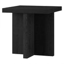 Henn&Hart 22" Wide Square Side Table in Natural Black, for Home, Living Room, Bedroom, Entertainment Room, Office by CozyNest Decor