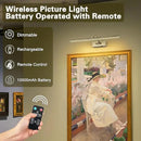Wireless Picture Lights Rechargeable Gallery Lighting Battery Picture Frame Light with Remote and Timer, Adjustable Art Light for Paintings, Portraits, Antique Bronze Finish 24'' Inch 5W 2700K by CozyNest Decor
