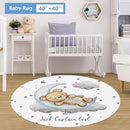 Personalized Crib Set, 5 Pcs Custom Baby Bedding with Name, Double Layer Nursery Bedding for Boy Girl, Soft Moon Bear Bedding Set, Gifts for Toddler, Infant, New Parents by TinyTreasures Baby Boutique