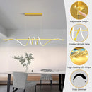 Modern Design Dimmable Desk Linear Pendant Light, with Remote Control Dimmable 3 Color Mode & Brightness Ceiling Lamp, Anti-Flicker Dining Light Fixture for Kitchen, Dining Room (Gold, 57IN) by CozyNest Decor