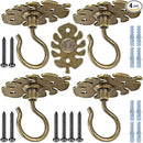 Dolibest Wall Mount Ceiling Hooks,Plant Hooks for Ceiling Metal Plant Bracket Iron Wall Mount Lanterns Hangers Hooks for Hanging Plants Lights, Outdoor Wire, Fairy Lights, Wind Chimes, Bronze(4PCS) by GreenHaven Gardens