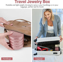 CONBOLA Travel Jewelry Case Box, Small Jewelry Organizer Earring Holder for Women, 5-Layer Rotating Jewelry Storage Tray with Lid for Bracelets Rings Bracelets by TinyTreasures Baby Boutique