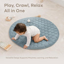 Comfy Cubs Round Kids Play Mat -Small 36 inches Soft Quilted Baby Floor Mat with Non-Slip Bottom - Plush Design for Toddlers' Playtime and Relaxation - Comfortable and Durable - Pacific Blue by TinyTreasures Baby Boutique