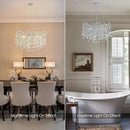 Modern Round Crystal Chandeliers, 30" Crystal Chandeliers for Dining Room,Silver Tree Branches Chandelier, for Living Room,High Ceiling,Foyer,Entryway,Kitchen Island by CozyNest Decor
