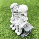 Elenon Garden First Kiss Outdoor Statue Decorative, Flower Bed Decor Boy and Girl Garden Statues, Couple Puppy Love Garden Sculpture for Yard Patio Art Decoration by GreenHaven Gardens