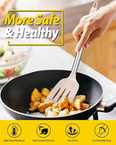 Pack of 2 Silicone Solid Turner, Non Stick Slotted Kitchen Spatulas, High Heat Resistant BPA Free Cooking Utensils, Ideal Cookware for Fish, Eggs, Pancakes(Stainless Steel Khaki) by CozyNest Decor