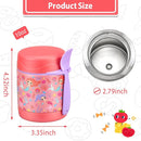 10oz Soup Thermo for Hot Food Kids,Lunch Thermo Kids Food Jar with Spoon Hot Insulated Food Containers,Leak Proof Stainless Steel Wide Mouth Lunch Food Thermo Jar for School(Pink-Mermaid) by TinyTreasures Baby Boutique