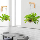 FGSAEOR Macrame Plant Hanger, Hanging Wall Planters for Indoor Plants, Wooden Hanging Basket Hooks for Outdoor Pots Wind Chime Flower Bracket Lanterns Patio Garden Decoration (2-Pack,5-Inch) by GreenHaven Gardens
