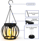 2 Pack Solar Lanterns Outdoor Lights, Upgraded Metal Solar Lantern Lights, Brighter Hanging Solar Lights Outdoor Waterproof, Auto On/Off Outdoor Solar Lights for Yard Garden Patio Pathway Decor by GreenHaven Gardens