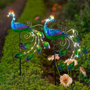 DREAMSOUL 2 Pack Peacock Solar Lights Outdoor Waterproof, Metal Outdoor Solar Lights for Yard Garden Peacock Decor by GreenHaven Gardens