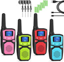 WokTok Kids Adult Suitable Walkie Talkie, Rechargeable, Outdoor Camping Game Toys, Birthday Gift, Suitable for 8-12 3-5 Years Old Boys and Girls 2-Way Long Distance Radio, 4 Packs by TinyTreasures Baby Boutique