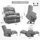Dual Motor Power Lift Recliner Chair with Massage and Heat for Elderly People, Infinite Position, Light Grey Recliner Chair, Chenille Fabric Lift Chair by CozyNest Decor